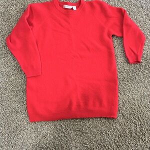 Sportswear Systems Red Lambswool 3/4 sleeve Sweater